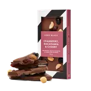 Cranberry Macadamia & Cherry | Milk Chocolate Block