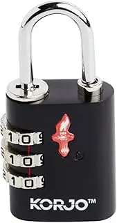 [Balanzza] Korjo Combilock Travel Lock 2-Pack, TSA Authorized, Included 2 Locks, Black
