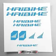 Sticker Set Compatible with Frame MTB Mountain Bike and Helmet | Decals Stickers for Bicycle Lettering Logos | Stickersland® - Haibik (Light Blue Matte)