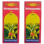 Vyas Ashwagandha Tail 60ml (2 Packs) Useful in Muscle Weakness | Ayurvedic Oil