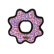Tuffy Ultimate Gear Ring Interactive Play Dog Squeaker Toy Pink Leopard