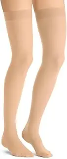JOBST UltraSheer Thigh High with Lace Silicone Top Band, 20-30 mmHg Compression Stockings, Closed Toe, X-Large, Natural