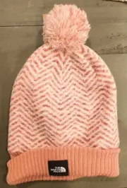 Girls The North Face Chevron Pom Beanie Winter Hat OSFM NEW