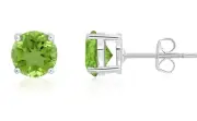 Crislu Green Peridot Cubic Zirconia Stud Earrings 2.0 ctw August birthstone