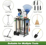 Garden Tool Organizer Rack with Storage Hooks for 50 Tools