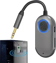 Car Mounted 2-in-1 Receiver, Wireless Music Player Adapter, Portable FM Radio Blue-Tooth Transmitter with USB Charging Port, Noise Reduction, Black for Daily Commuting, Road Trips, Business, Pickup