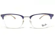 NEW Ray Ban RB6360 2918 Blue Rectangle Half Rim Eyeglasses Frames 51/20~145