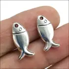 Bulk 60pcs Fish Antique Silver Charms Pendants For Earrings Necklace Bracelet