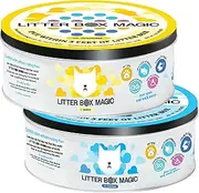 Litter Box Magic Cat Deodorizer Jar (16 Oz, Pack of 2) 1 Fresh & 1 Unscented - Air Freshener for Pet Smells from Litter Box - Odor Removing Litterbox Gel In A Jar - Odor Eliminator to Freshen Air