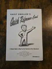 Super RARE Original FALLOUT Vault Dwellers Quick Reference Card Interplay Gaming