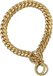 WOONEKY Dog Gold Chain Collar 18 Neck Chain Lightweight Titanium Alloy for Pets