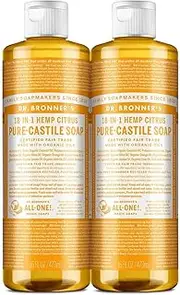 Dr. Bronner's - Pure Castile Liquid Soap 2 Pack - Versatile Skin, Body, Hair Care - Citrus Scent - (2x473ml)