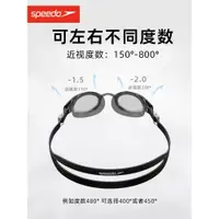 在飛比找ETMall東森購物網優惠-Speedo高清大框防霧帶有近視泳鏡