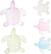 SUPVOX 5Pcs Glow The Dark Turtle Figurines Luminous Resin Turtle Statues for Living Decor Cute Decorative Ornaments for Garden and DIY Dollhouses