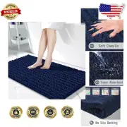 Super Absorbent Chenille Bath Mat 55.1 x 24 - Thick, Machine Washable & Non-Slip