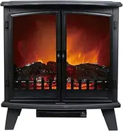 Heller 1800W Free Standing Electric Double Door Fireplace Heater