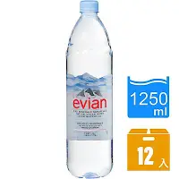 在飛比找Yahoo奇摩購物中心優惠-Evian依雲 天然礦泉水(1250mlx12瓶)