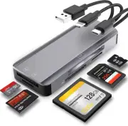 5-In-1 Multi Memory Card Reader,Aluminum Sd/Tf/Cf/Ms/M2/Micro SD Card Reader ...