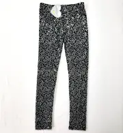 Love U Lots New Girls Black Silver Shimmer Sequin Shiny Pants Size 10 Stretch