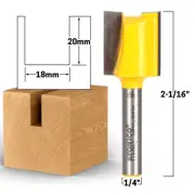 18mm CD x 20mm CL Straight Router Bit Metric - 1/4" Shank - Yonico 14898q