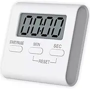 Toguma Square Timer Small Digital Kitchen Timers Magnetic Timer Countdown Timer for Cooking Digital Timer with Loud Alarm for Baking Exercise (White)