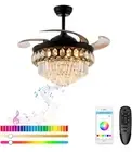 Lightree 42 Inch Black Modern Ceiling Fan with RGB LED Light, Smart App...