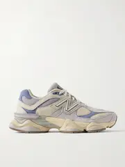 [New Balance] New Balance - 9060 Rubber And Leather-trimmed Suede And Mesh Sneakers - Light blue - US8 US 8 Blue