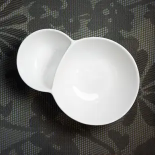 創意陶瓷碗 連體兩格雙碗陶瓷 雙格碗陶瓷 8吋子母碗