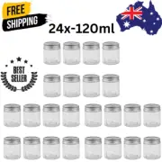24x Canning Jars 120ml Mason Jar Empty Glass Spice Preserve Bottles Storage