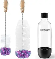Bottle Brush for SodaStream 1 Litre Bottle, Pack of 2 Bottles Brush with Anti-Scratch Wool Head, Gentle & Scratch-Free Soda Bottles, Cleaning Brush for Baby Bottles, Drinking Bottles