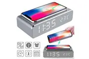 Usb Digital Led Wireless Charger Alarm Clock With Thermometer For Samsung Huawei Chargers & Cradles