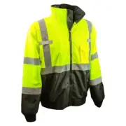 SJ110B-3ZGS-5X 2-in-1 Bomber Jacket, Fleece Liner, Green/Black Bottom, 5X-Large