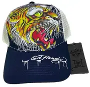 Brand Ed Hardy Adjustable SnapBack Fit Navy Blue Baseball Trucker Mesh Hat Cap