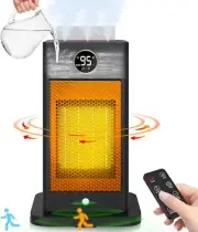 3-in-1 Space Heater with Humidifier, 1500W, Motion Sensor, 3D Flame, Oscillation
