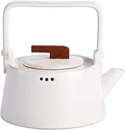 BAWHO Exquisite Ceramic Teapot Kung Fu Tea Large Pot Ceramics Handle Heat Resistant Ceramics Teapot/White/15 * 17Cm