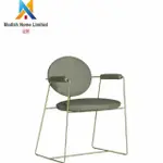 [免運]不鏽鋼椅子靠背有扶手酒店用整裝椅子北歐金屬沙發輕奢餐椅
