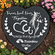 Memorial Stones for Horse, Pet Loss Sympathy Gift, Memorial Gifts for Loss, Remembrance Stones, Sympathy Stone Gift for Pet Lovers with Garden Stones Garden Slate (Horse, 3.93×3.93in/10×10cm)