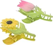 PLAFOPE 2pcs Sunflower Catch Hair Claws Hair Clips Claw Clips Alloy