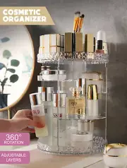 Acrylic Cosmetic Organiser 360° Rotating Makeup Display Storage Spin Case Holder