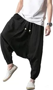 [Seidarise] Men's Harem Pants, Drop Crotch Pants, Genie Pants Plus Size Harem Jogge Balloon Yoga