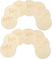 KOCKSHION Baby Birth Announcement Sign 14pcs Monthly Milestone Wood Discs Names Photo Prop for Baby's Milestones