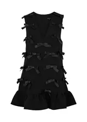 Sister Jane Bloom Bow-embellished Mini Dress - Black - 14 14