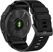 Abanen Upgraded Quick Fit 22mm Nylon Watch Bands for Garmin Fenix 7 / Fenix 6 / Fenix 5 / EPIX Pro 47mm, Adjustable Woven Webbing Sports Strap with Stainless Steel Clasp for Forerunner 955, MARQ