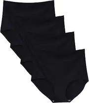 [DingLu] 4 Pack Women's Seamless Invisible Hipster Panties High Waist No Show Ladies Bikini Underwear,Also for Mom