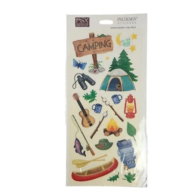 Camping-Themed PSX Design Art Stickers Sheet NIP