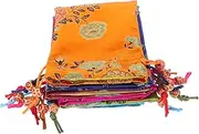 STOBAZA 8pcs Portable Jewelry Pouches: Embroidered Drawstring Bags For Beads Makeup Wedding Favors Fabric Unique Design Convenient And Stylish Storage
