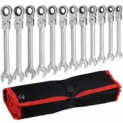 Flex Head Ratcheting Wrench Set,Combination Ended Spanner kits, Chrome Vanadium