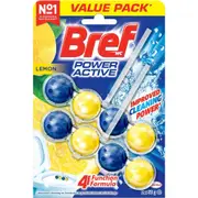 Bref Power Active Juicy Lemon, Rim Block Toilet Cleaner, 2x50g
