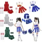 Kids Jazz Hip Hop Dancewear Performance Dress Shiny Sequins Outfit Top+Shorts