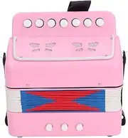 Jectse Beginners Button Accordion, Educational Non Fall Off Kids Accordion Flexible for Practice (Roseate)